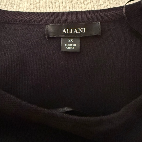 Alfani Black and Brown Sweatshirt with Faux Fur Cuffs - Picture 2 of 11